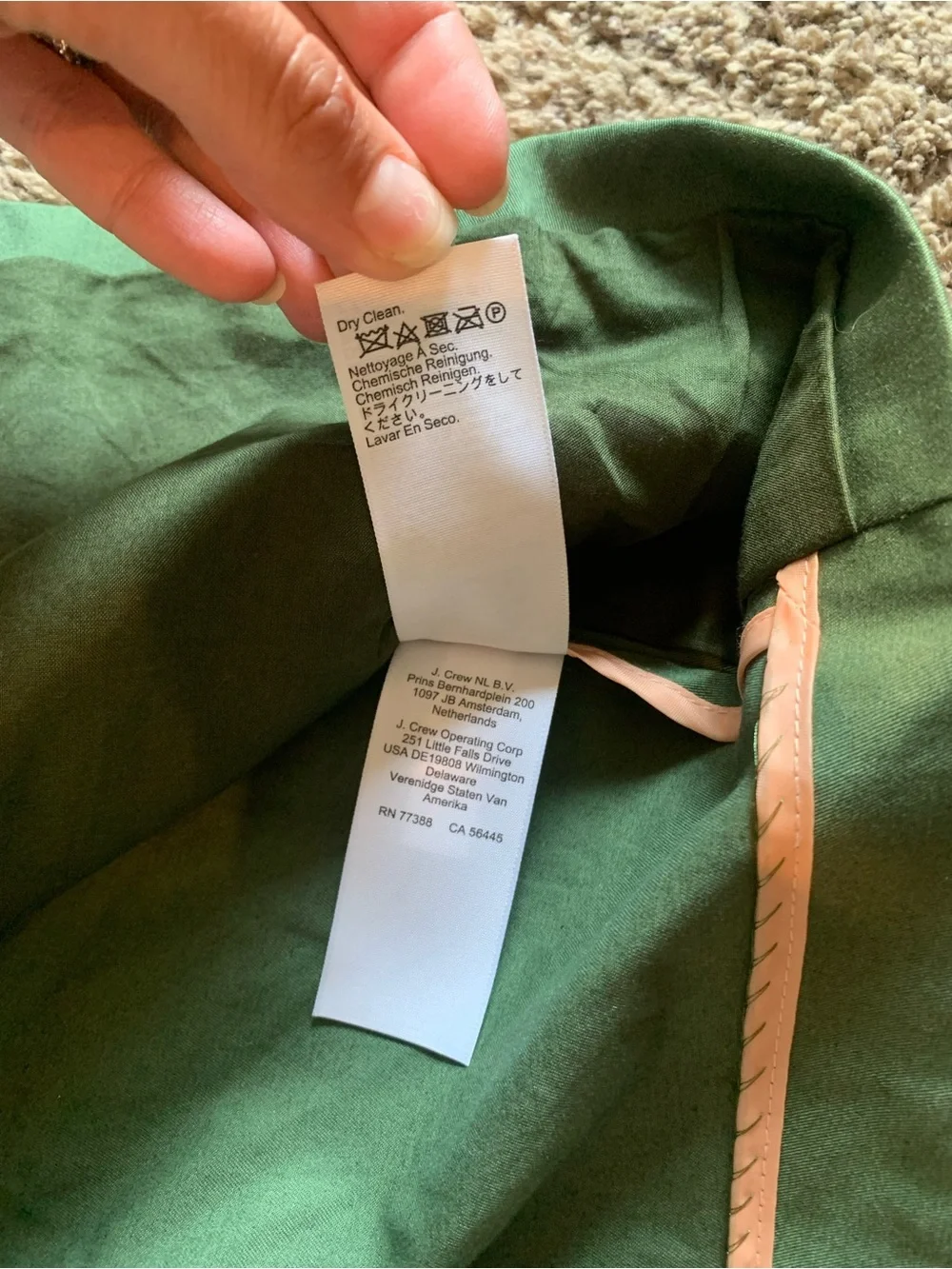 J.Crew Alfie Green Blazer Size 0 Cotton Stretch Gold Button Preppy Career Office